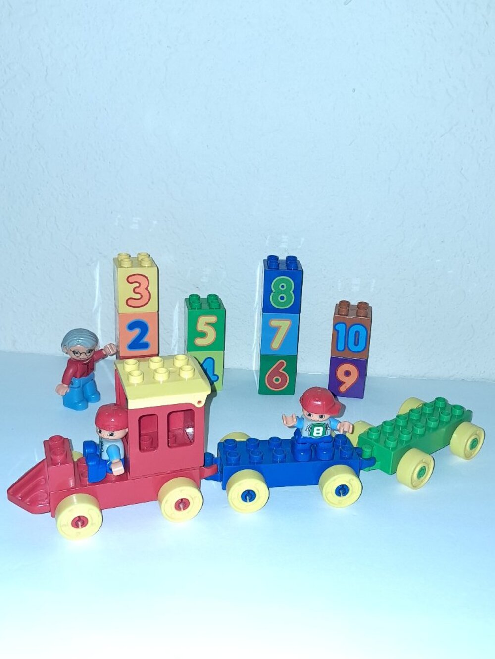 74 Piece LEGO DUPLO Preschool Building Toy: Police Motorcycle Train House Dog